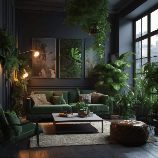 urban jungle living room