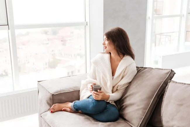 women at home enjoying tee