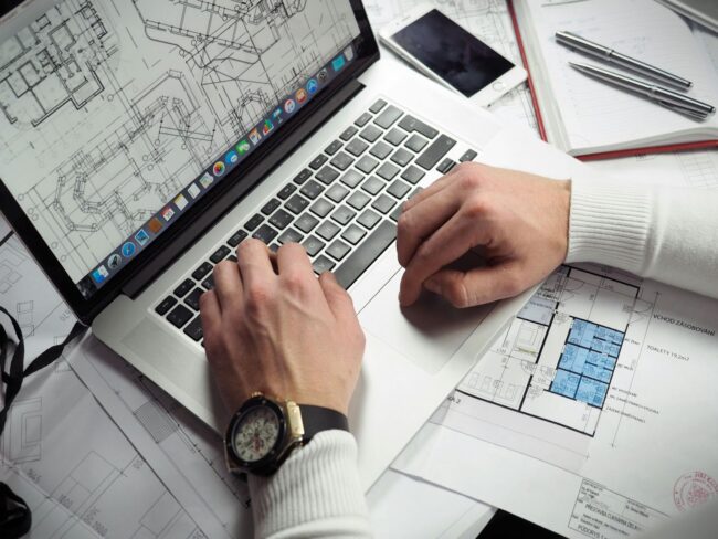 man working on computer