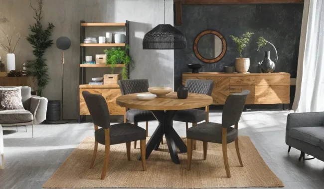 round oak dining table